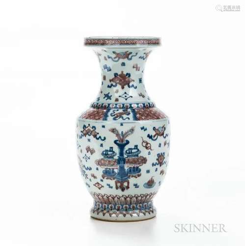 Blue and White and Iron Red Vase, China, late 19th/early 20t...