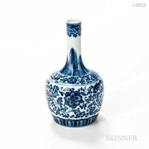 Blue and White Bottle Vase, China, 19th/20th century, decora...