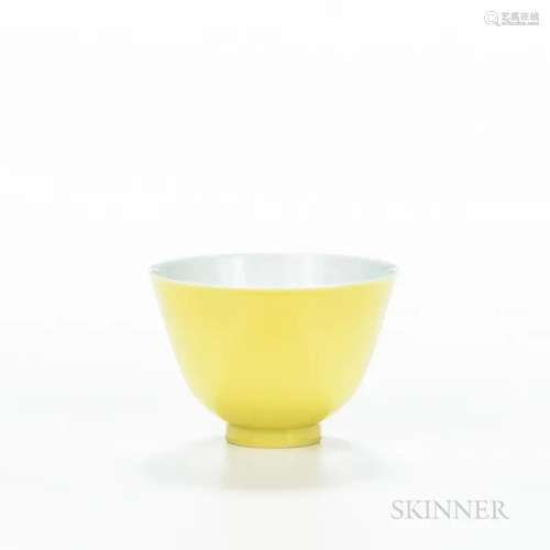 Monochrome Lemon Yellow-glazed Cup, China, possibly 18th/19t...