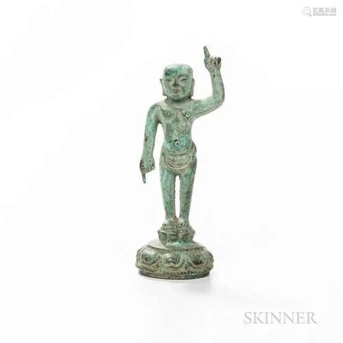 Bronze Figure of Infant Buddha, China, Ming style, depicted ...