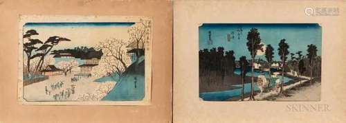 Utagawa Hiroshige (1797-1858), Four Woodblock Prints, Japan,...