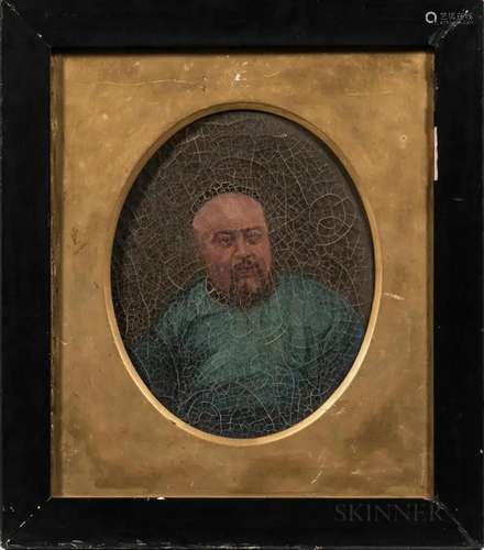 Oil Portrait of a Chinese Hong Merchant, China, 19th century...