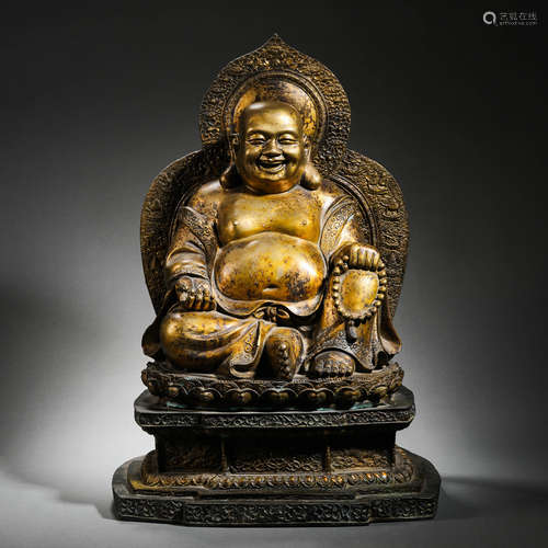 Qing Dynasty gilt bronze Buddha statue