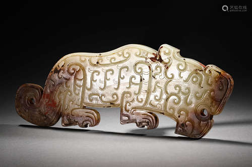 Han Dynasty Hetian Jade Animal Pattern Red Tiger