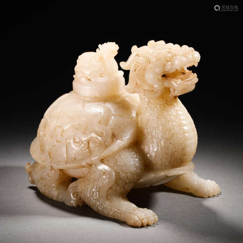 Han Dynasty Hetian Jade Dragon Turtle