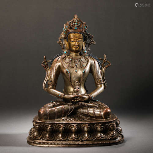 Qing Dynasty bronze statue of Shakyamuni Buddha