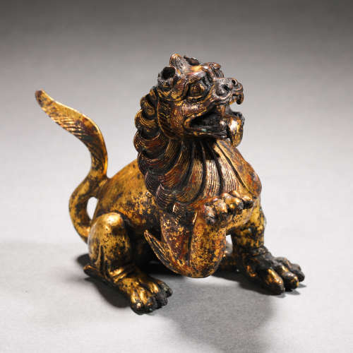 Qing Dynasty bronze lion