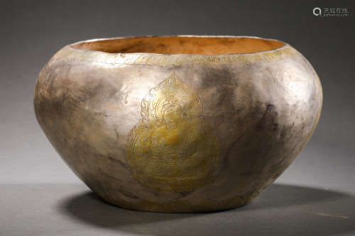 Song Dynasty silver gilt Buddha platinum bowl