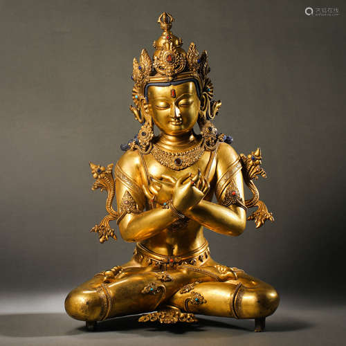 Qing Dynasty gilt bronze Buddha statue