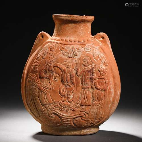 Tang Dynasty figure pottery vase