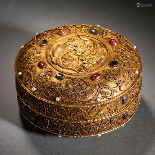 Qing Dynasty Gilt Flower Box