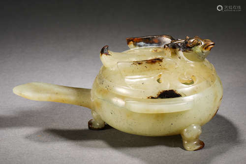 Han Dynasty Hetian jade bird head aromatherapy