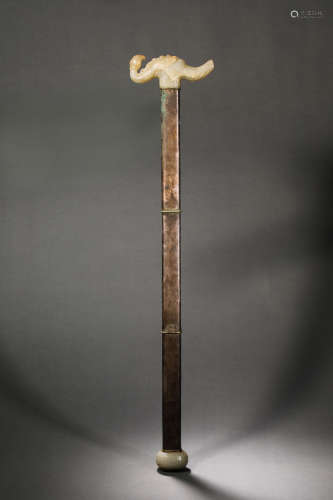 Song Dynasty Hetian jade gilt scepter