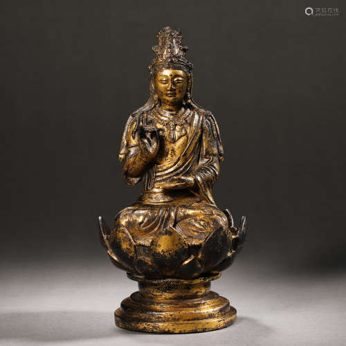 Liao Dynasty Bronze Bodhisattva Statue