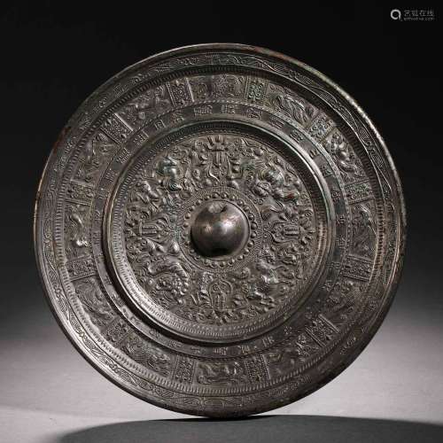 Han Dynasty Bronze Animal Pattern Mirror