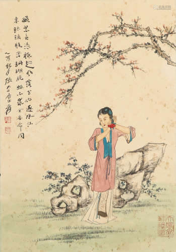 Chinese ink painting, painting by Zhang Daqian's maid