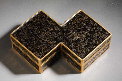 Qing Dynasty copper filigree powder box