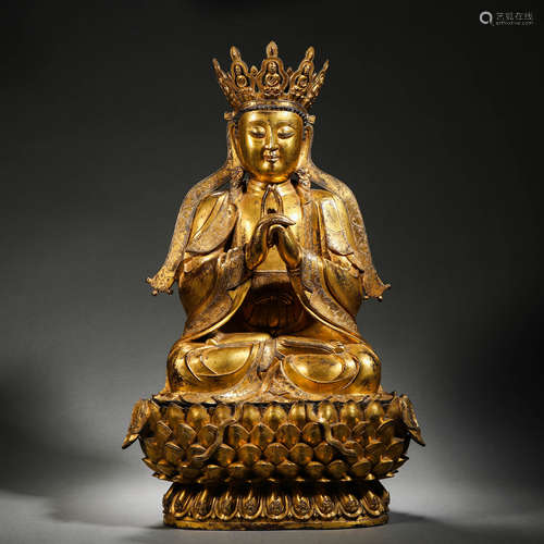 Ming Dynasty gilt bronze Buddha statue