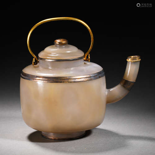 Song Dynasty Agate Gilt Portable Pot