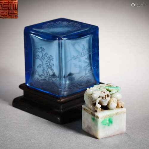 Qing Dynasty Glazed Jade Seal