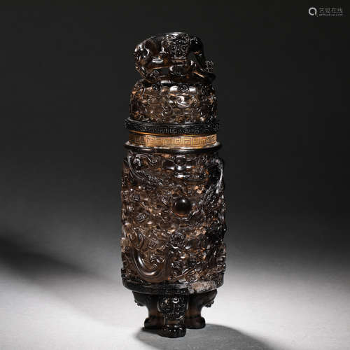 Qing Dynasty Crystal dragon pattern bottle