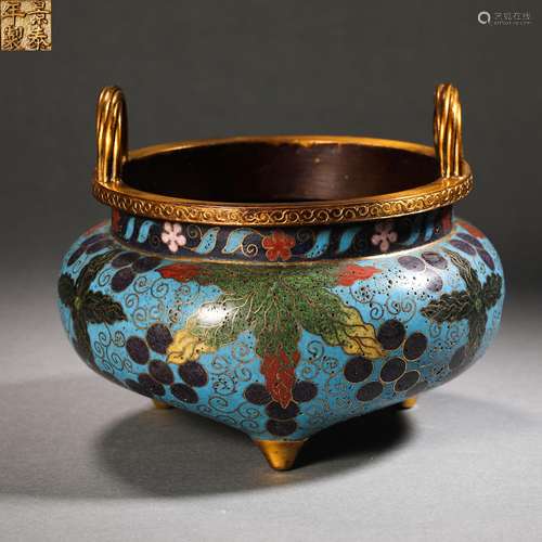 Qing Dynasty Cloisonne Flower Stove