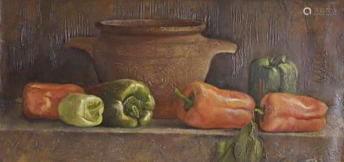 Peter, Dudley, oil on canvas, pepper still life