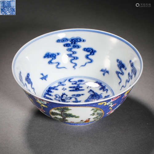Qing Dynasty blue and white window bowl