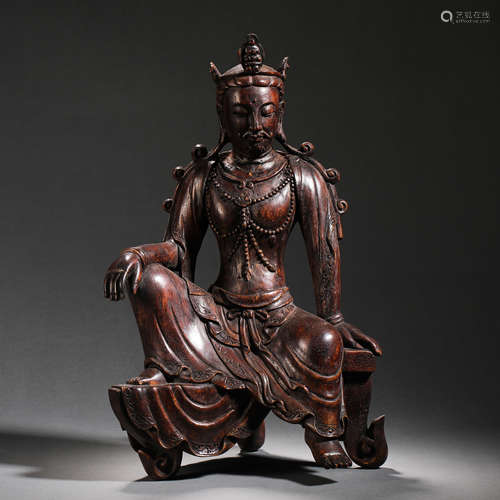 Qing Dynasty statue of Guru Agarwood