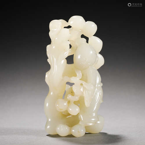 Qing Dynasty Hetian Jade Boy