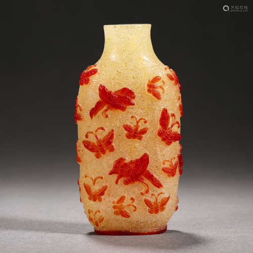 Qing Dynasty Five Blessings Glass Snuff Bottle