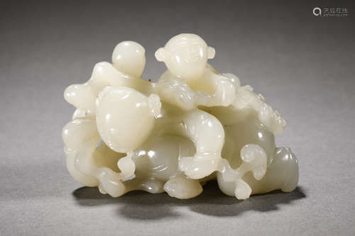 Qing Dynasty Hetian Jade Boy