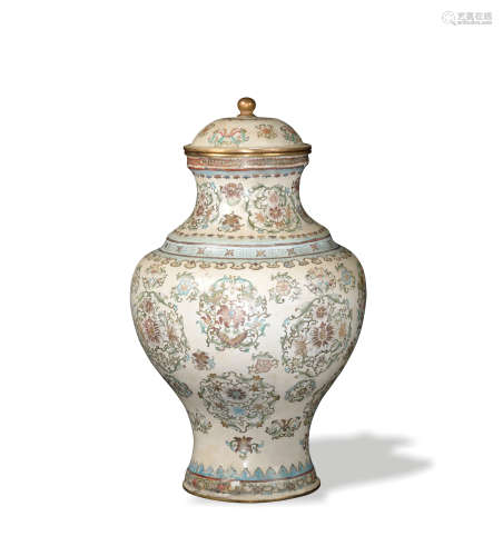 Chinese Canton Enamel Lidded Jar, 19th Century