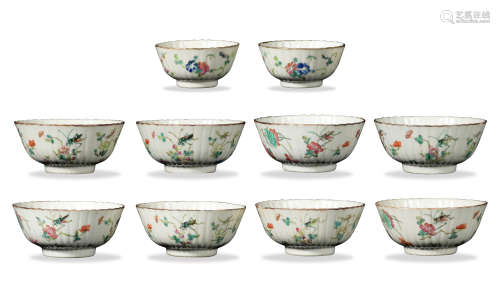 Group of 10 Chinese Famille Rose Bowls, Tongzhi