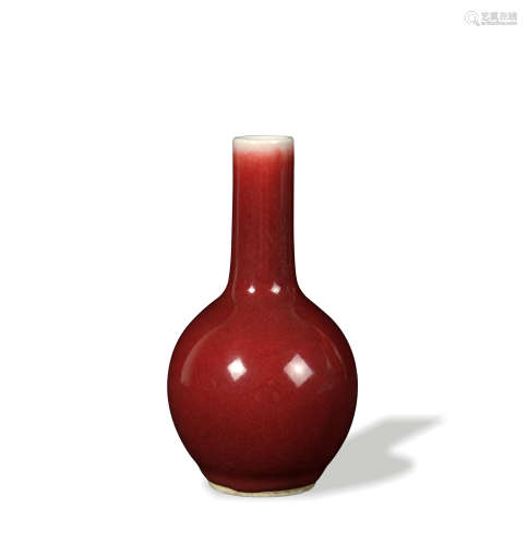 Chinese Red-Glazed Tianqiu Vase, 19th Century