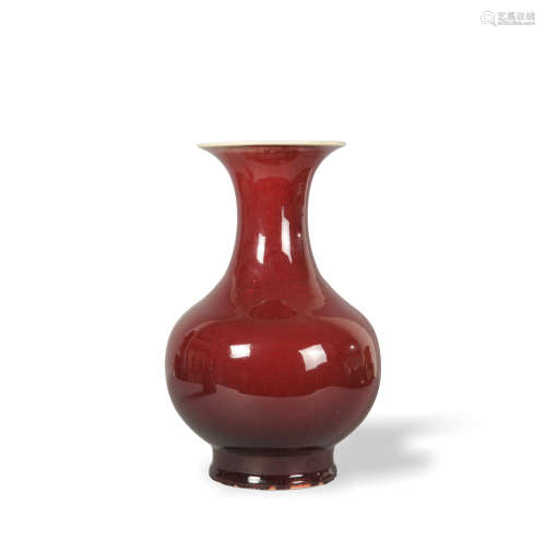 Chinese Red-Glazed Vase, 19th Century