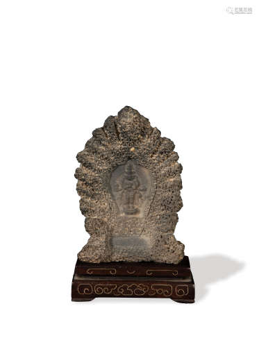 Carved Stone Shrine, Qing Dynasty or Earlier