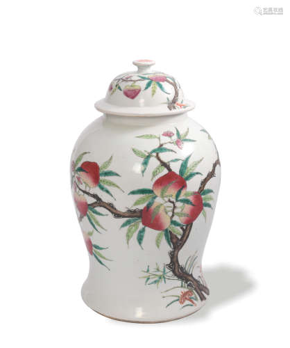 Chinese Famille Rose Peach Ginger Jar, Republic