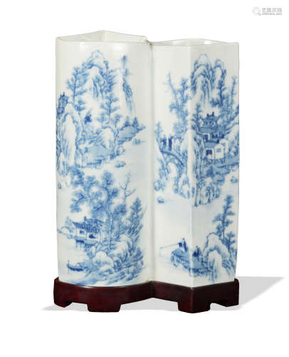 Chinese Blue and White Double Vase, 19th Century