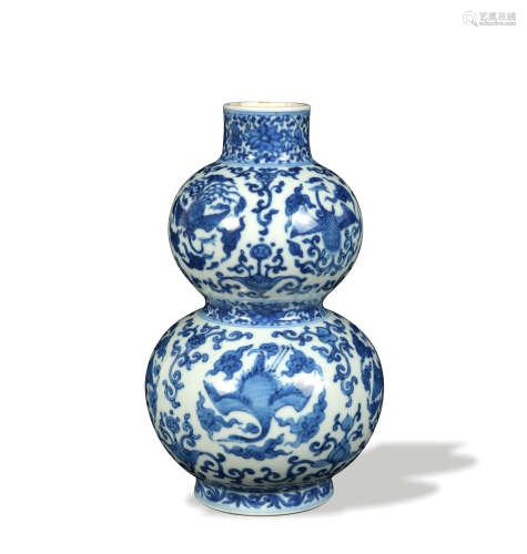 Chinese Blue and White Hulu Vase, 19th Century