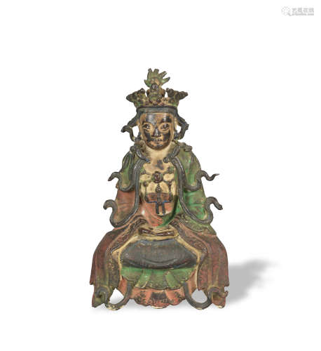 Chinese Lacquer Bronze Seated Buddha, Ming