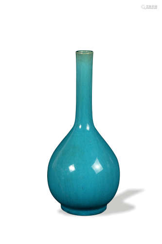 Chinese Peacock Blue Dan Vase, 18th Century
