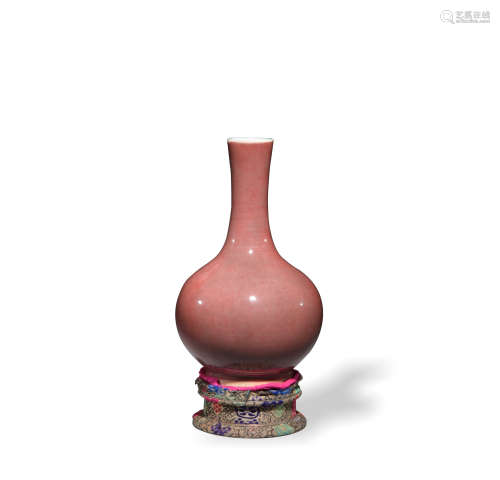 Chinese Peachbloom Vase with Old Box, 19th Century