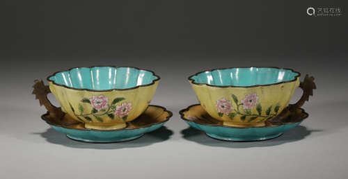 18世纪中国清代 漆画茶杯
