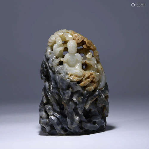 A WHITE JADE BOULDER,MING DYNASTY