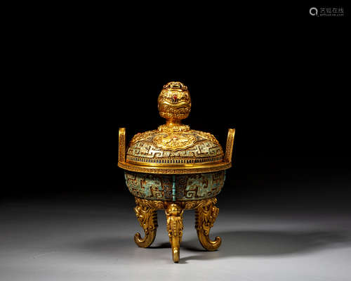 A CHINESE GOLD CENSER