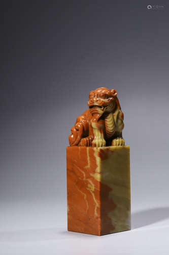 A CARVED 'BALIN' BEAST SEAL,QING DYNASTY