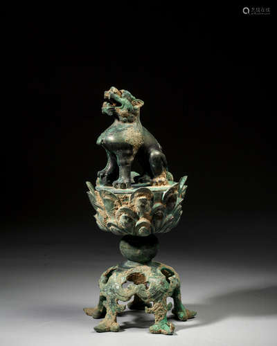 A BRONZE INCENSE BURNER