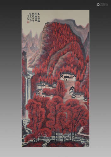 A CHINESE PAPER PAINTING, LANDSCAPE, LI KERAN