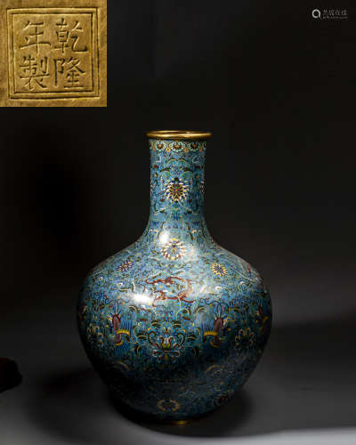 A CHINESE CLOISONNE ENAMEL TIANQIUPING